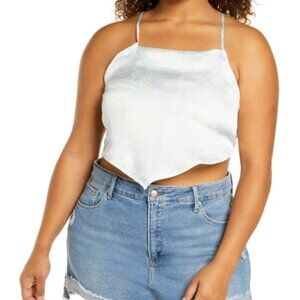 *NWT* Bp. Women's Ivory-blue Bandana Mix Handkerchief Crop Tank